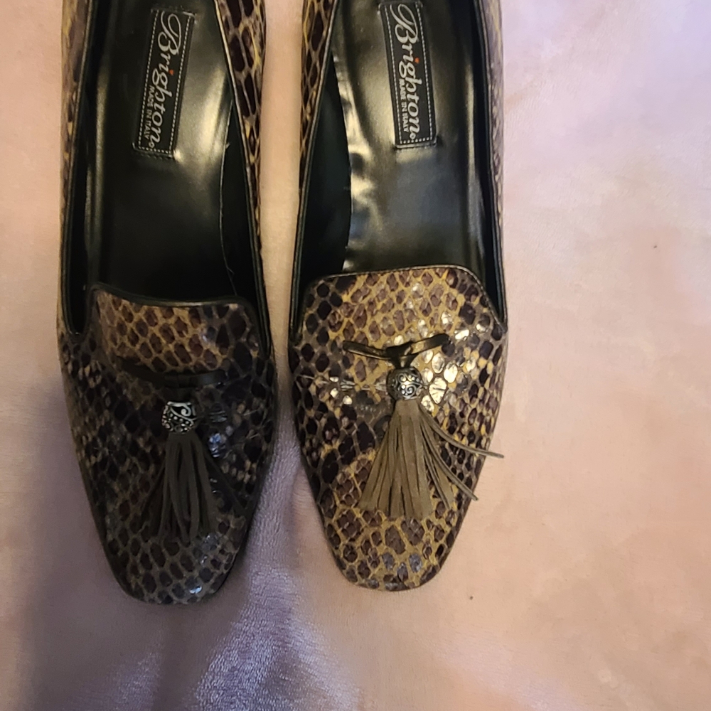 Brighton Women's Snakeskin Loafers - Brown